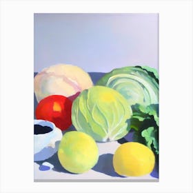 Cabbage Tablescape vegetable Canvas Print