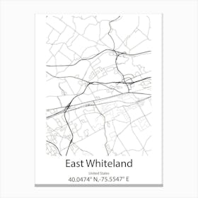 East Whiteland,United States Minimalist Map Canvas Print