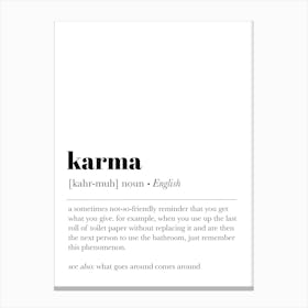 Karma Bathroom Definition Canvas Print