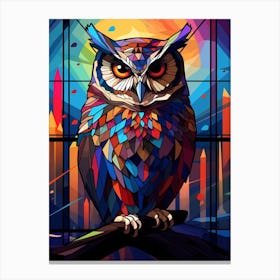 Owl Abstract Pop Art 4 Canvas Print