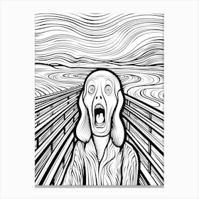 Line Art Inspired By The Scream 2 Canvas Print
