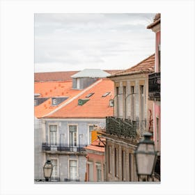 Lisbon S Alfama Balconies & Facades Canvas Print