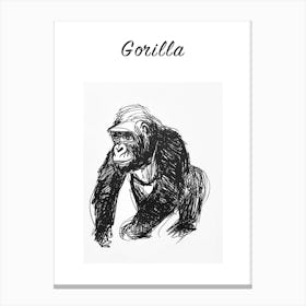 B&W Gorilla Poster Canvas Print