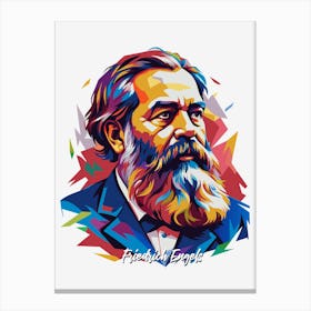 Friedrich Engels 02 Portrait WPAP Pop Art Canvas Print