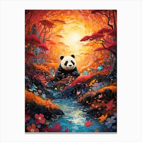 Panda Art In Post Impressionism Style 3 Canvas Print