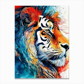 Tiger Watercolor Painting Canvas Print