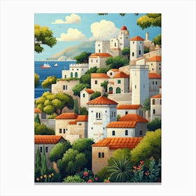 An Illustration Style Poster Of Rhodes Canvas Print