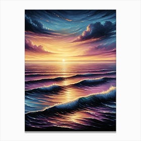 Ocean Horizon At Dusk Canvas Print