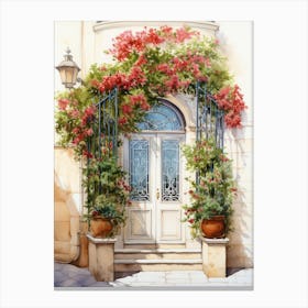 Haifa, Israel   Mediterranean Doors Watercolour Painting 2 Canvas Print