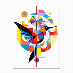 Hummingbirds Abstract Pop Art 4 Canvas Print