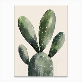 Bunny Ear Cactus Minimalist Abstract Illustration 3 Canvas Print