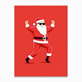 Santa Claus Dancing, Christmas print Canvas Print