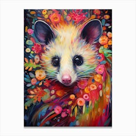 A Foraging Possum Vibrant Paint Splash 1 Canvas Print