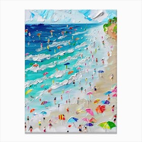 Beach View Impasto Oil Painting Travel Canvas Print