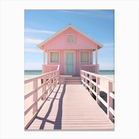 Pink Beach House 2 Canvas Print