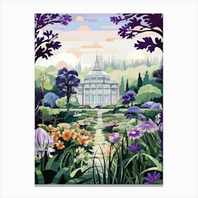 Alnwick Garden United Kingdom Modern Illustration 2 Canvas Print