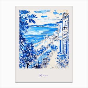 Nice France Mediterranean Blue Drawing Poster Canvas Print