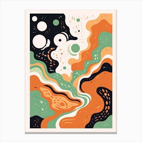 Serene Spectra; Abstract Vintage Risograph Hues Canvas Print