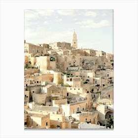 Whitewashed Hill Town Of Matera Canvas Print