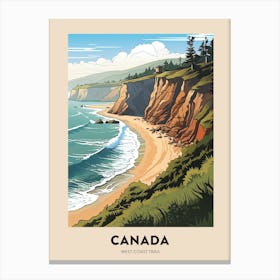 West Coast Trail Canada 2 Vintage Hiking Travel Poster Canvas Print