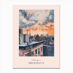 Mornings In Brooklyn Rooftops Morning Skyline 4 Canvas Print