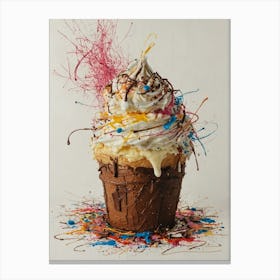 Cupcake With Sprinkles Canvas Print