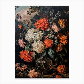 Baroque Floral Still Life Celosia 2 Canvas Print