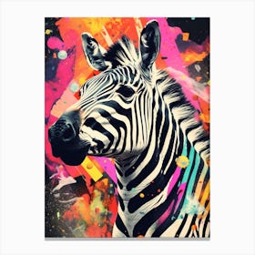 Paint Splash Zebra 1 Canvas Print