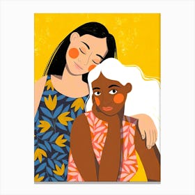 Two Women Hugging 2 Canvas Print