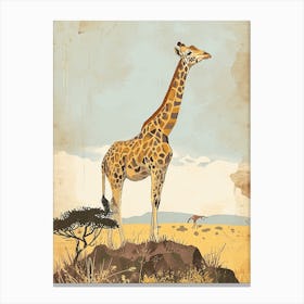 Modern Illustration Of A Giraffe In The Nature 2 Canvas Print