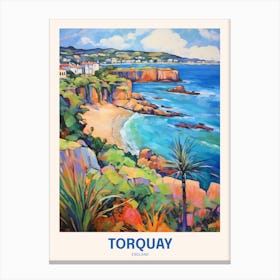 Torquay England Uk Travel Poster Canvas Print