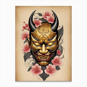 Floral Irezumi The Traditional Japanese Tattoo Hannya Mask (50) Canvas Print
