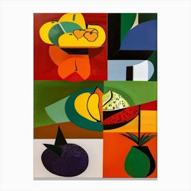 Fruits And Vegetables, Picasso Motif Canvas Print