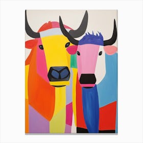 Colourful Kids Animal Art Buffalo Canvas Print