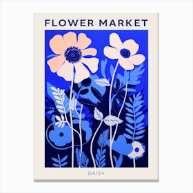 Blue Flower Market Poster Daisy 3 Canvas Print