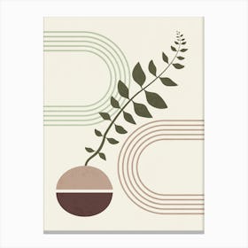 Minimalist Botanical Geometric Art Canvas Print