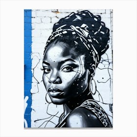 Graffiti Mural Of Beautiful Black Woman 8 Canvas Print