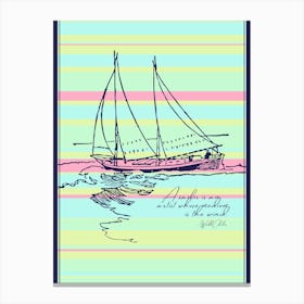 Colorful Sailing Quote Canvas Print