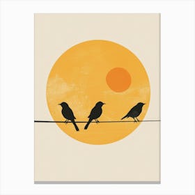 Birds On A Wire 3 Canvas Print
