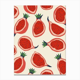 Pomegranate Fruit Pattern 2 Canvas Print