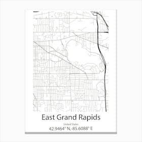 East Grand Rapids,United States Minimalist Map Canvas Print