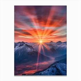 Sunrise Over The Mountains 6 Canvas Print