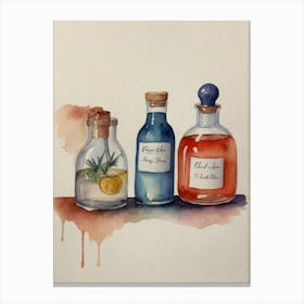 Three Bottles Of Potion Canvas Print