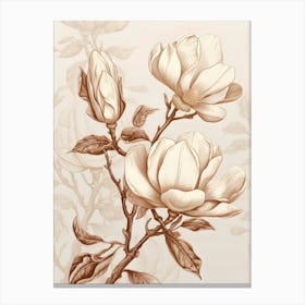 Beige Flowers 1 Canvas Print