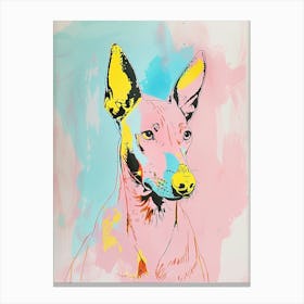 Pastel German Pinscher Dog Pastel Line Illustration  1 Canvas Print