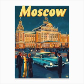 Aihrgdesign A Retro Travel Poster For Moscow 1 Canvas Print