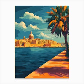 A Modern Art Poster Of Malta 2 Canvas Print