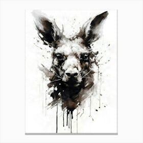 Aesthetic Abstract Watercolor Kangaroo Canvas Print