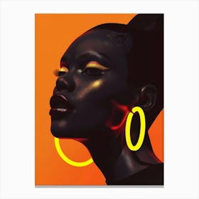 African Woman With Hoop Earrings 5 Canvas Print