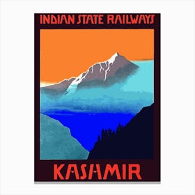 Kashmir, Vintage Travel Poster Canvas Print